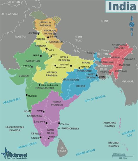 Indien Karte Indische Bundesstaaten Landkarte Indien