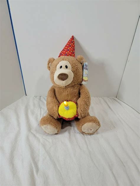 Happy Birthday Animated Singing Lighted Mouth Moves Teddy Bear By Gund