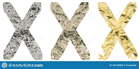 Isolated Font English Or Latin Or Russian Letter X Made Of Crumpled