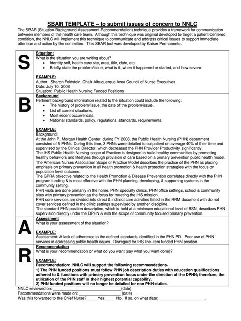 Sbar Template Fill Online Printable Fillable Blank