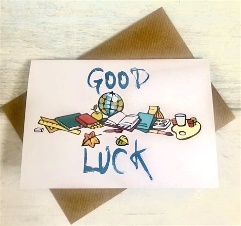 Good Luck At New Schoolclass Year Greeting Card Holiday Pack Etsy