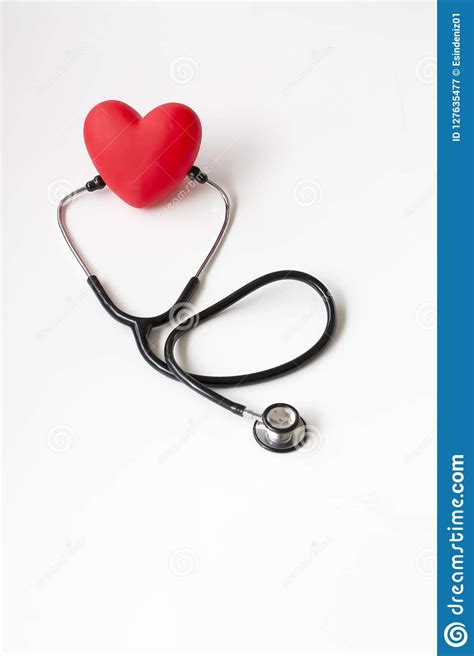 Stethoscope And Red Heart Stock Image Image Of Cardiology 127635477
