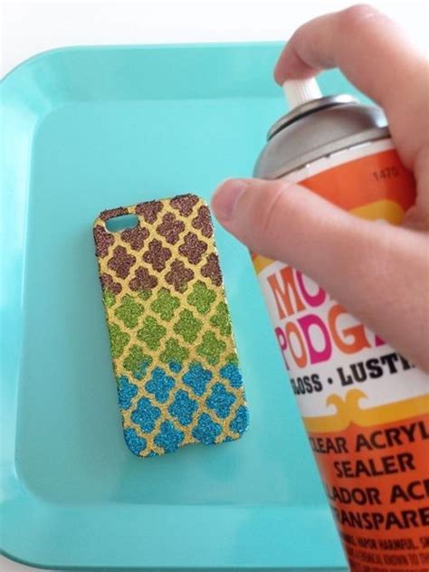 Spray Adhesive Glitter A Stencil This Awesome Case Diy Phone