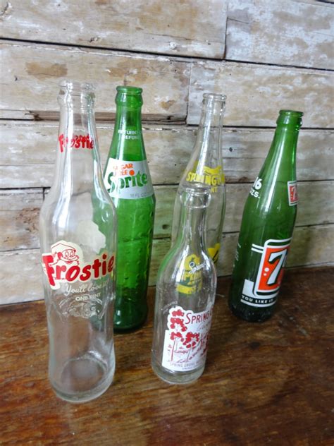 Vintage Glass Soda Bottles 1960 S 70 S 1 Of 5 Etsy