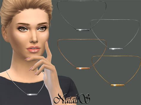 Metal Bar Pendant Link Necklace By Natalis At Tsr Sims 4 Updates