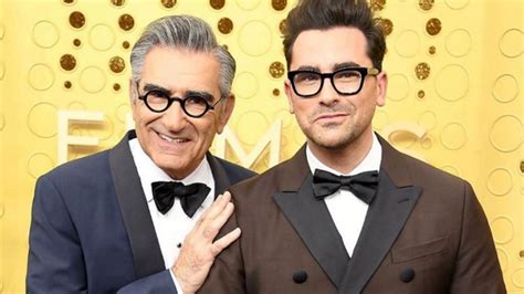 eugene levy schitt s creek t to dan levy is so emotional it ll make you cry narcity