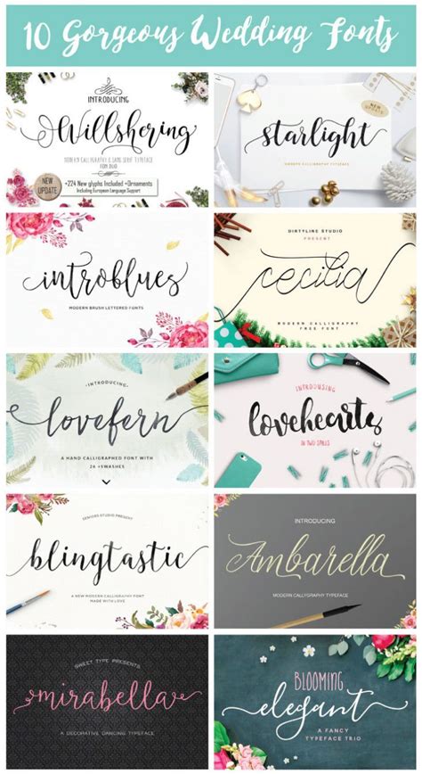 10 Beautiful Script Wedding Fonts From Creative Market Wedding Fonts