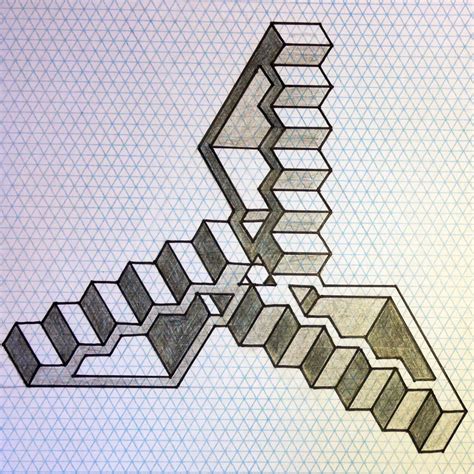 Impossible On Behance Geometric Drawing Geometry Art Graph Paper Art