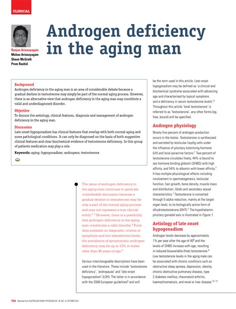 Pdf Androgen Deficiency In The Aging Man