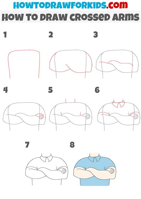 How To Draw Crossed Arms Easy Drawing Tutorial For Kids