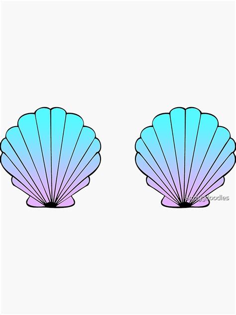 Mermaid Shells Blue Pink Ombre Sticker For Sale By Amzyydoodles