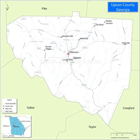 Map Of Upson County Georgia Where Is Located Cities Population