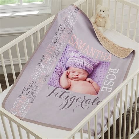 Personalized Sherpa Baby Photo Blanket For Baby Girl