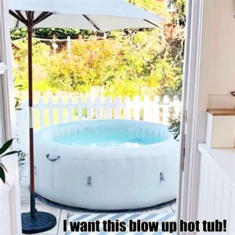An Inflatable Hot Tub Sitting On Top Of A Patio