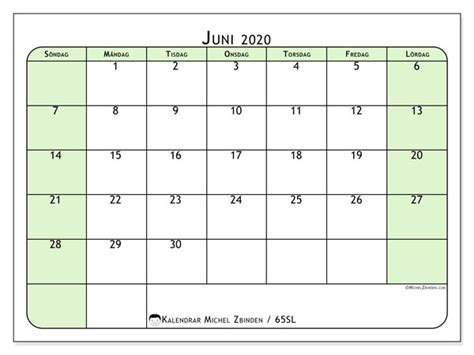 Klicka på den kalender som du har skapat under skriva ut den här kalenderni dialogrutan skriv ut. Kalender juni 2020 (65SL) - Michel Zbinden SV