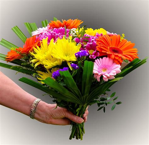 Kostenloses Foto Blumen Blumenstrauß Übergeben Kostenloses Bild
