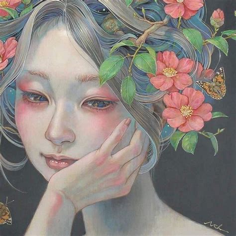 Delicate Japanese Oil Paintings Of Ethereal Woman Submerged With Nature My Modern Met Art And