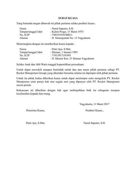 Contoh surat kuasa yang benar dan turorial lengkap cara membuatnya. Download Contoh Surat Kuasa Khusus yang Benar