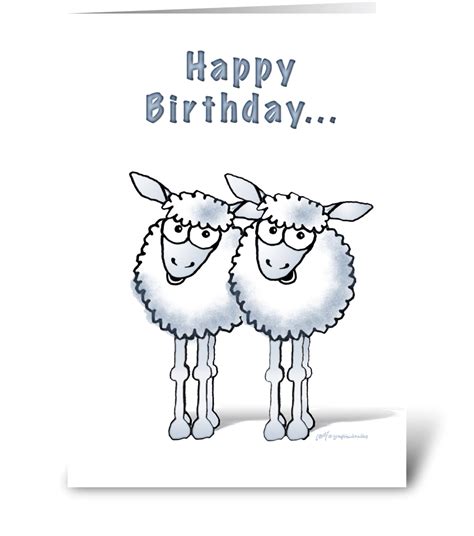 Happy Birthday Two Ewe Sheep Send This Greeting Card Designed By