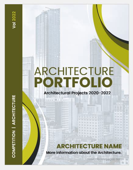 Architecture Portfolio Cover Page Templates Word Doc Ms Word Cover