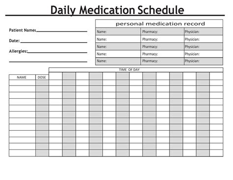 The Best Printable Medication Chart Kaylee Blog