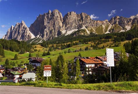 Cortina D Ampezzo In An Autumn Sunny Day Stock Image Image Of