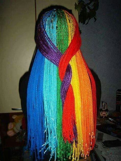 Rainbow Braids Coolest Hair Ever Pinterest