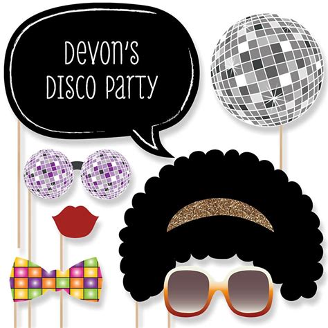 70s Disco 20 Piece Photo Booth Props Kit