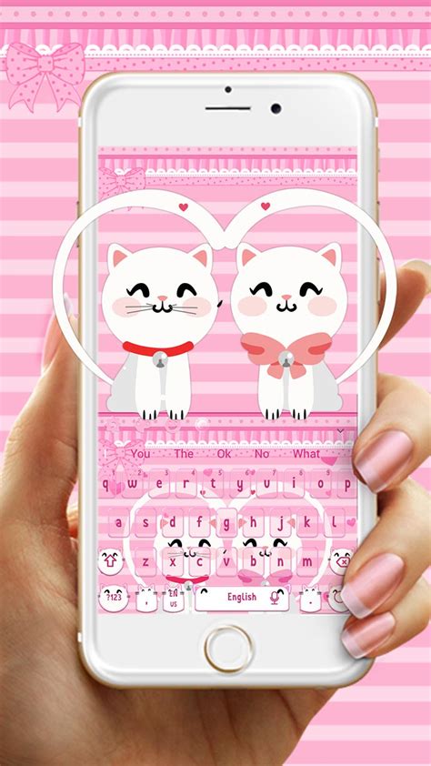 Pink Cute Kitty Cat Keyboard