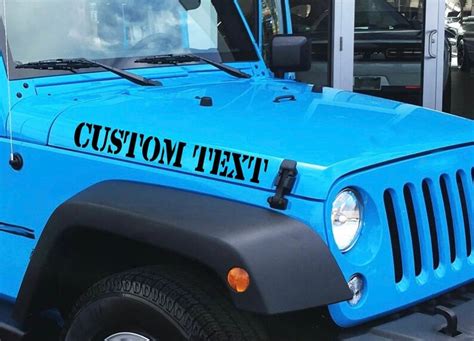 Custom Jeep Text Hood Name Car Name Decal 4x4 Sticker Etsy Australia