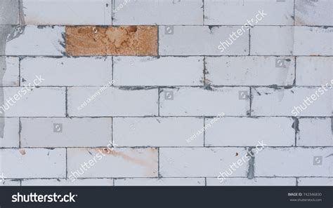 Texture Aac Brick Wall Autoclaved Aerated Stock Photo 742346830