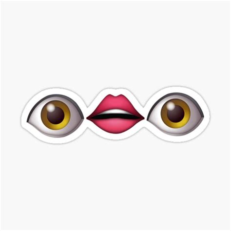 Funny Eyes Lips Emoji Sticker For Sale By Riabubble Redbubble