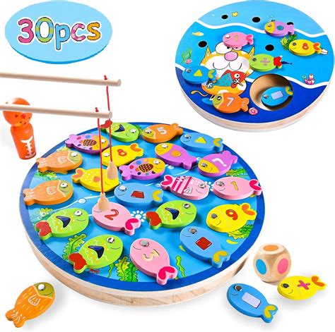 Joyjoz 4 In 1 Peche A La Ligne Magnetique Pour Enfants 30PCS Jeu De