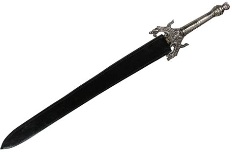 Fight Channel 28 Black Blade Sword With Engraved Horse Handle And