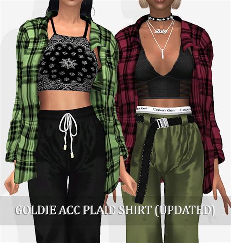 Goldie Acc Plaid Shirt P At Grafity Cc Sims 4 Updates