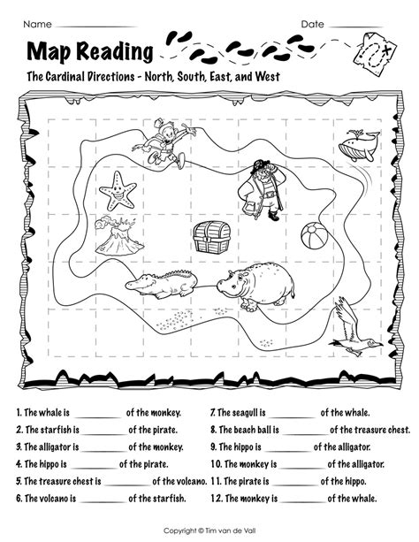 Map Reading Worksheet 02 Tims Printables