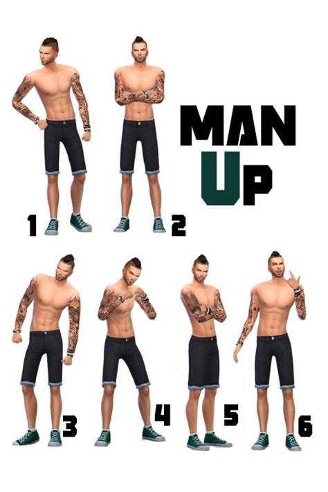 ♥ Man Up ♥• Total 6 Gallery And Second Picture Poses For A Male Sim
