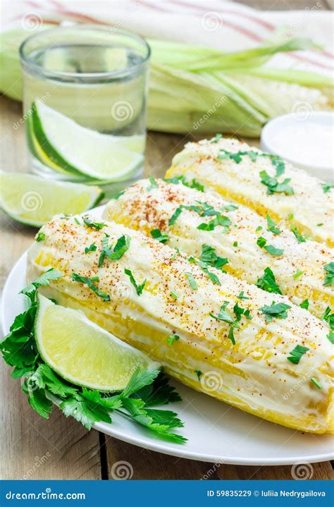 Mexican Corn With Butter Mayonnaise Parmesan Chili Cilantro Lime