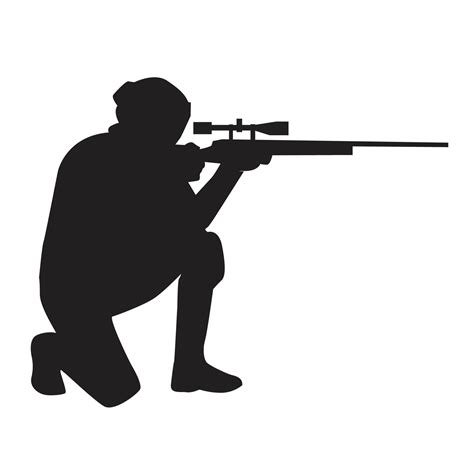 Sniper Shooting On The Knee Silhouette Vector Design 8632237 Vector Art