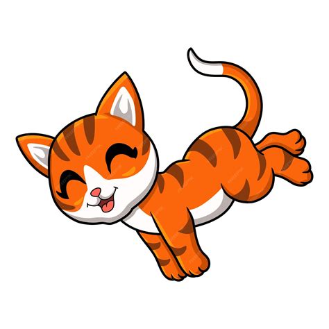 Premium Vector Cute Orange Tabby Cat Cartoon