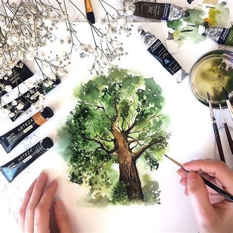 20 Tree Drawing Painting Ideas Brighter Craft Tree Watercolor