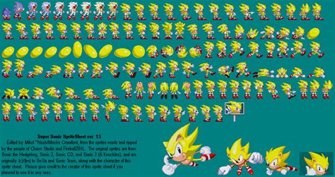Super Sonic 3 Sprite Sheet