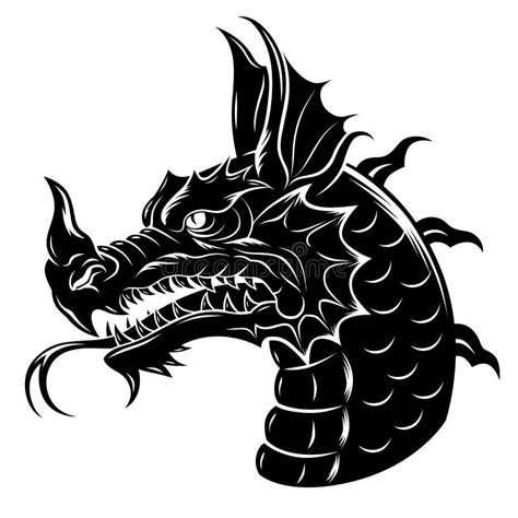 Dragon Head Clipart Black And White