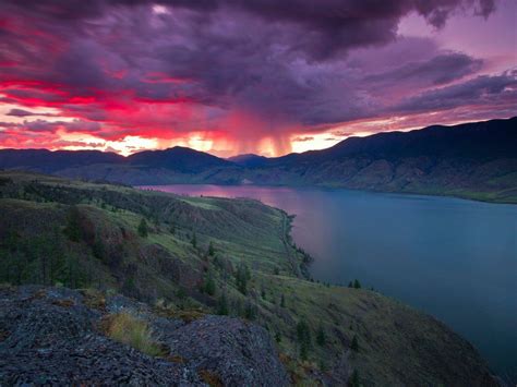 Kamloops Lake At Sunset Okanagan Region British Columbia Vancouver