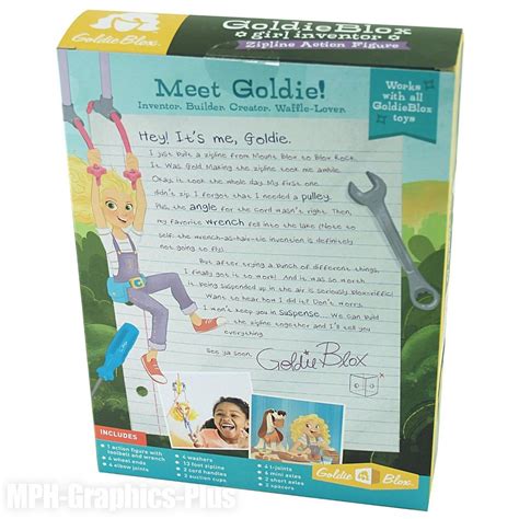 Goldie Blox Girl Inventor Zipline Action Figure Building Toy 30 Pieces