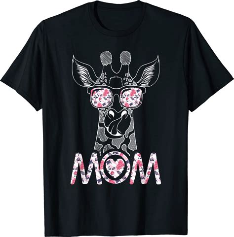 Mamá Jirafa Uso De Anteojos Día De La Madre T Shirt Camisetas