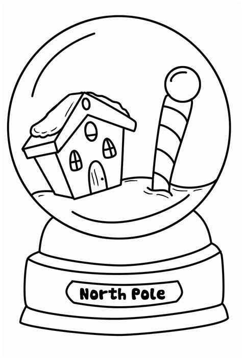 Wonderful christmas snow globes coloring pages with snow coloring. Snow Globe Coloring Page - Coloring Home