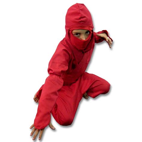 Kids Red Ninja Uniform Youth Red Ninja Costumes Childrens Red Ninja