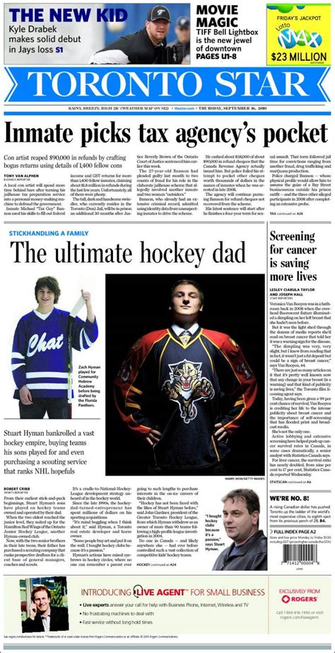 Newspaper The Toronto Star Canada Front Pages From Newspapers In