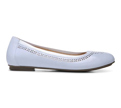 Vionic Perforated Leather Ballet Flats Whisper